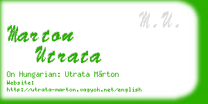 marton utrata business card
